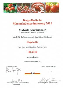 Silbermedaille Schwarzbauer Hagebutte 2011