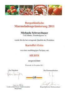 Silbermedaille Schwarzbauer Kartoffel-Mohn 2011